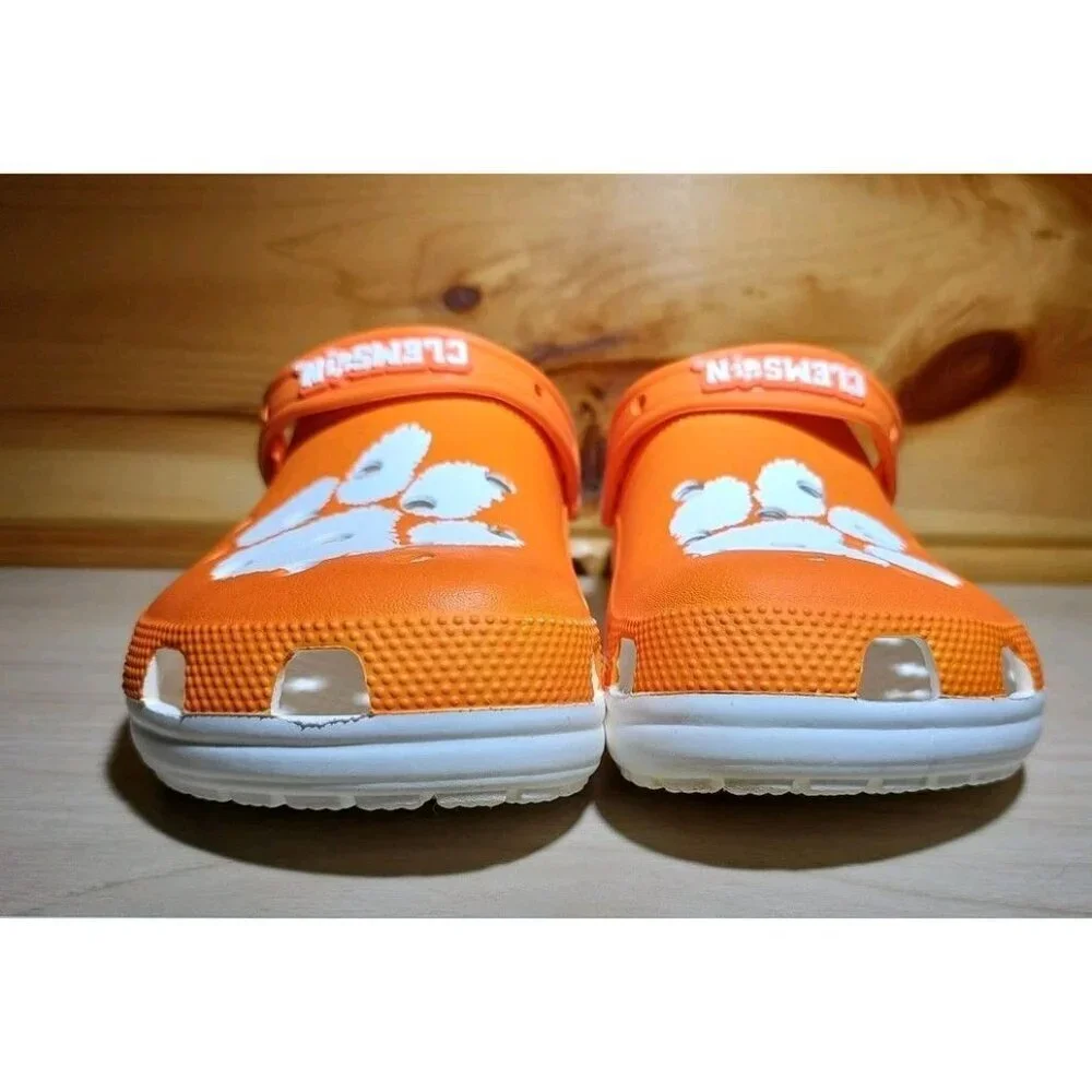 Clemson University Crocs Men's 11 Classic Tigers Clogs Shoes Orange